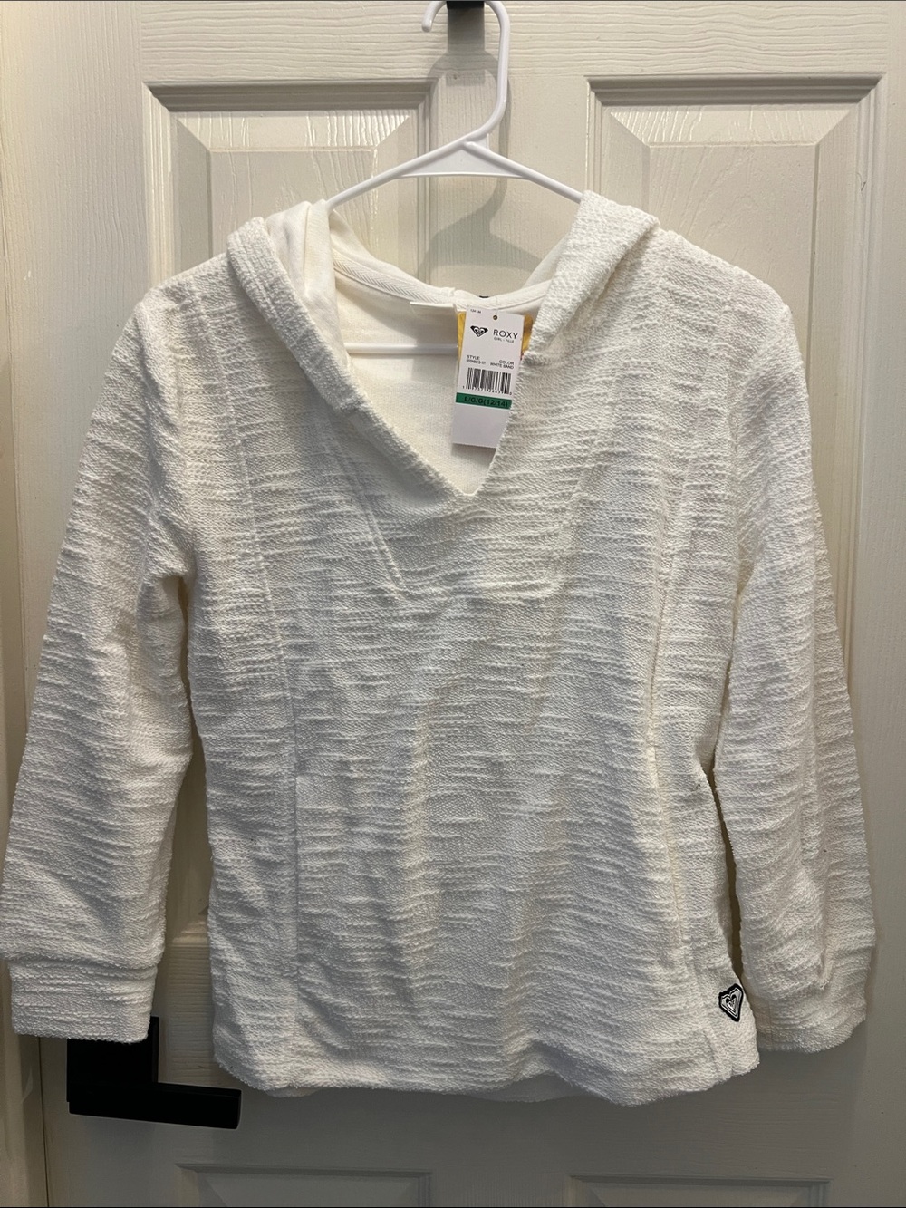 Roxy Cream V-Neck Hooded Sweater